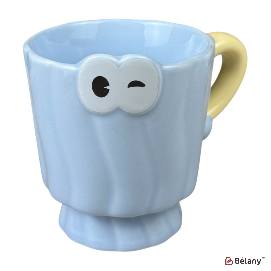 Cană din ceramică „Funny Eyes” albastră, 360 ml