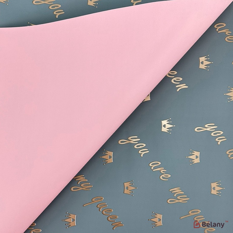 Double-sided blue-pink cellophane with inscription  "My queen" | 2