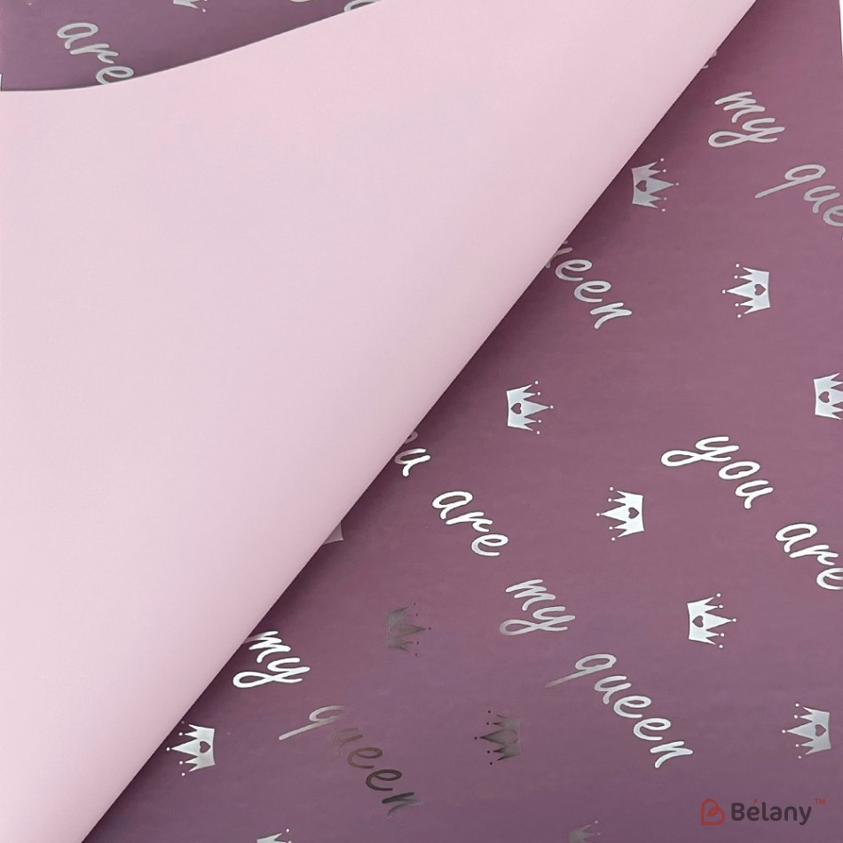 Double-sided lilac cellophane with inscription "My queen" | 2