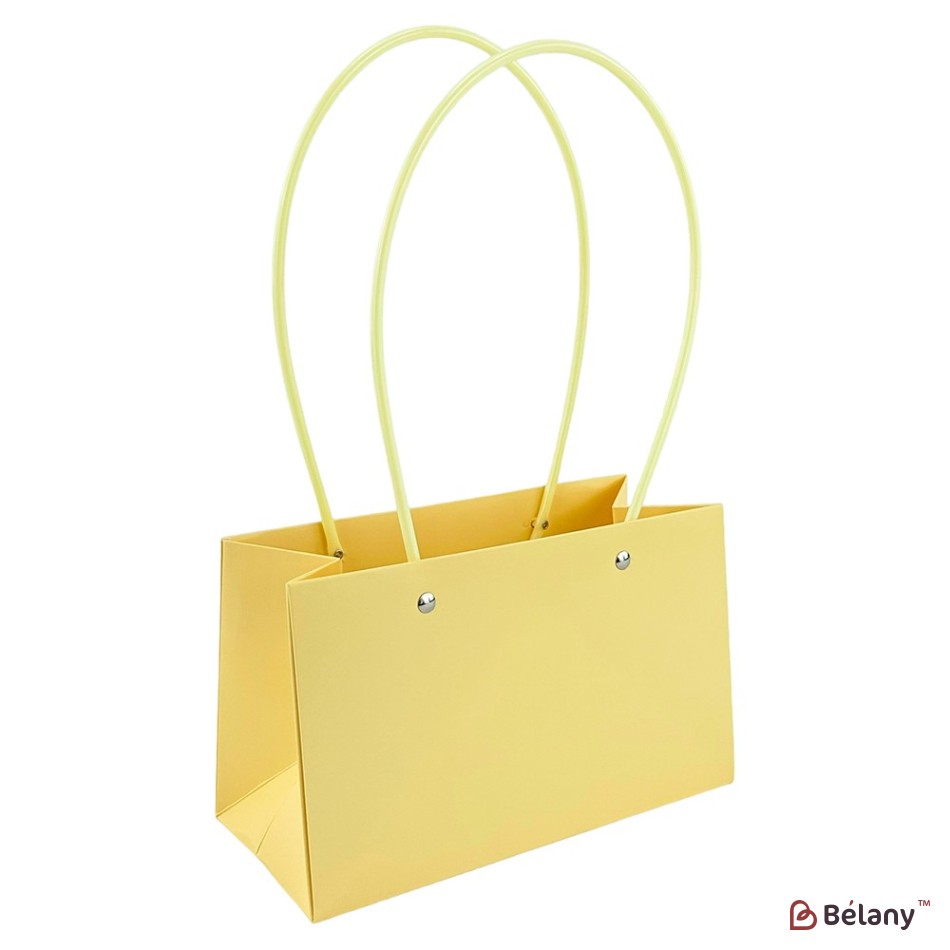 Set de 10 pungi de flori galbene cu manere din silicon