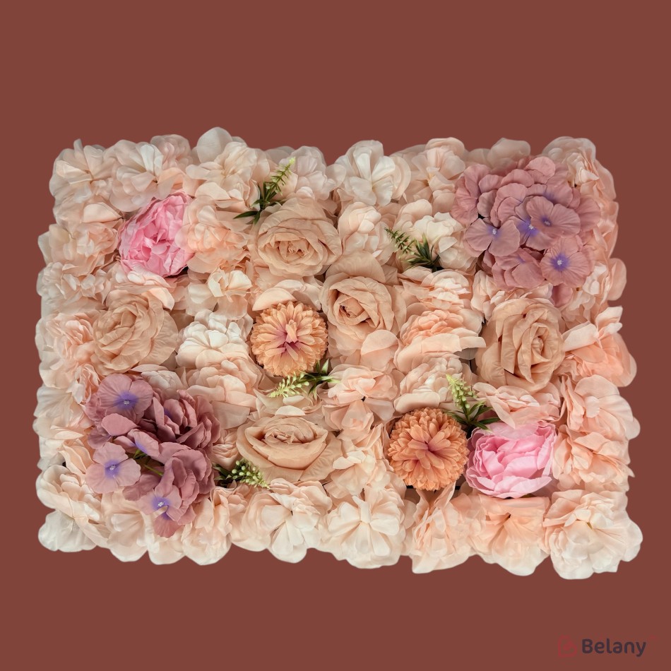 Panou decorativ cu flori „Anatto Elegance”, 40 x 60 cm, cu hortensii, trandafiri și flori anatto | 2