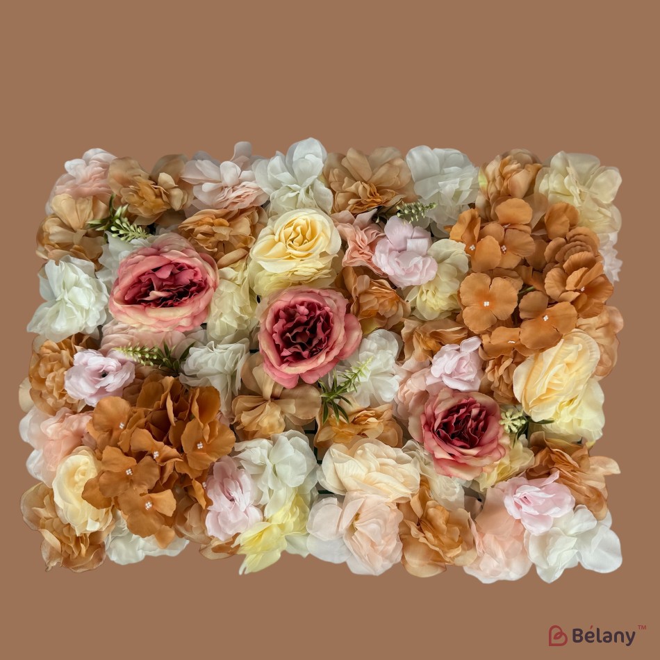 Panou decorativ cu flori „Big Hydrangea Peony Mix”, 40 x 60 cm, cu hortensii mari și trandafiri tip bujor | 2