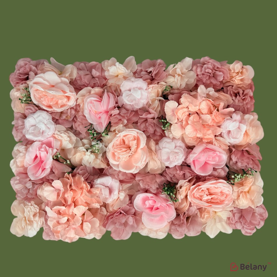 Panou decorativ cu flori „Big Peony Hydrangea”, 40 x 60 cm, cu bujori mari și hortensii delicate | 2