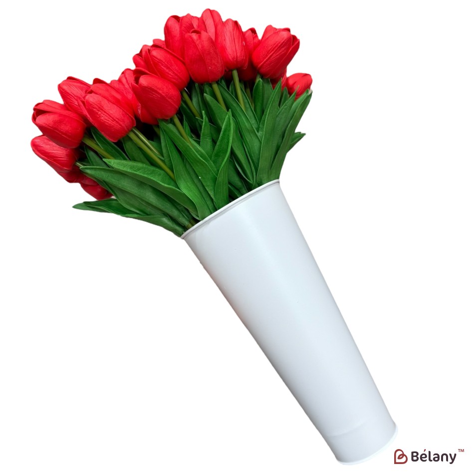 Vitrină florală metalică cu găleți 110×100×50 cm, alb, diametru găleată 22 cm | 5