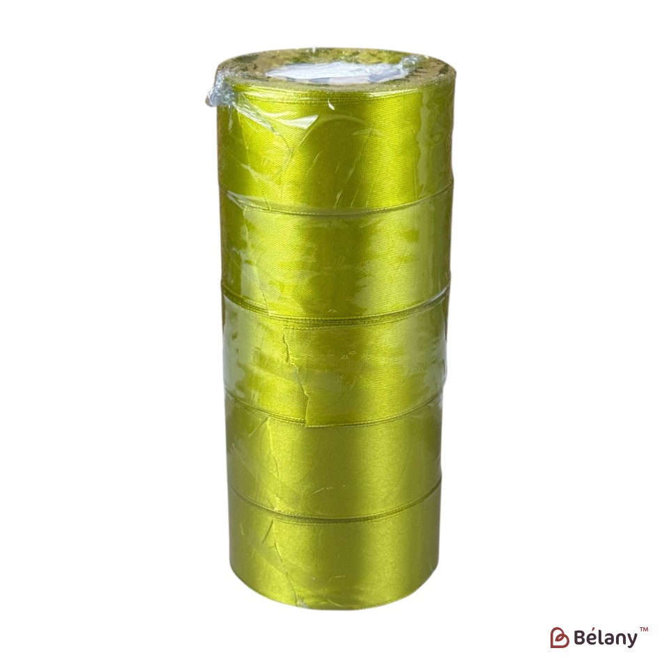 Set 5 role panglică florală satinată 4 cm x 22,8 m, #95 | 2