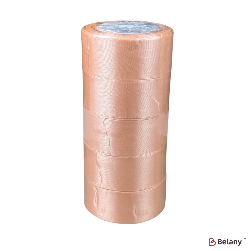 Set 5 role panglică florală satinată 4 cm x 22,8 m, #07 | 2