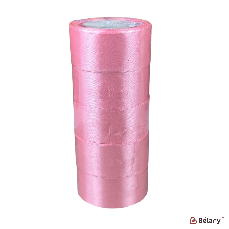 Set 5 role panglică florală satinată 4 cm x 22,8 m, #04 | 2