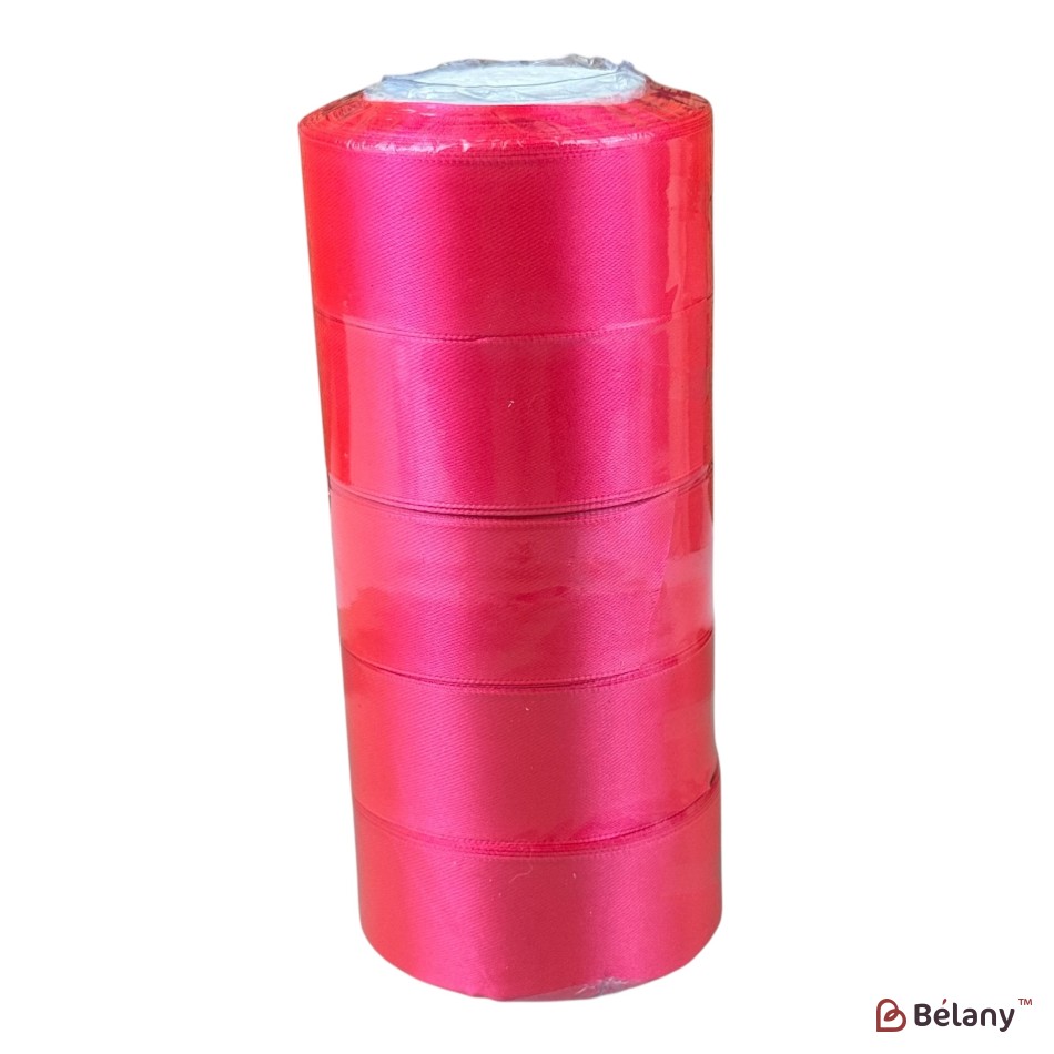 Set 5 role panglică florală satinată 4 cm x 22,8 m, #14 | 2