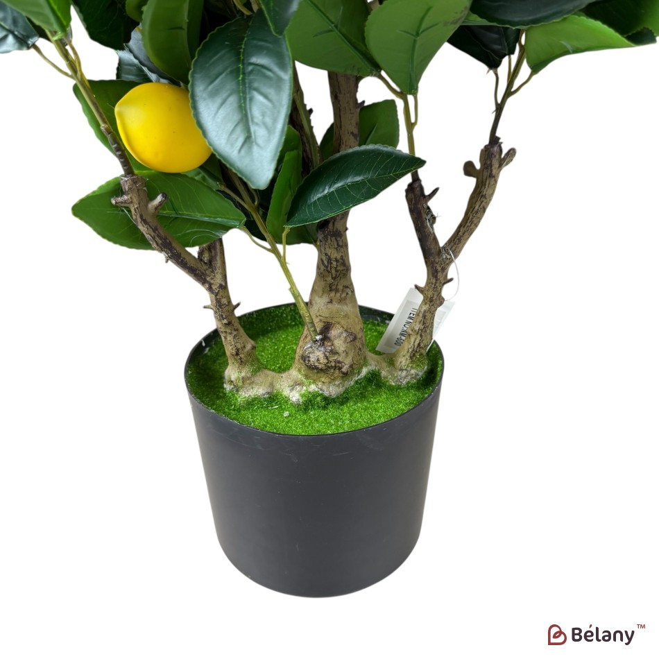 Copac artificial decorativ cu lămâi, 60 cm, în ghiveci negru | 3