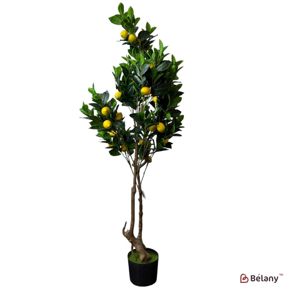 Copac artificial lămâi, 160 cm, cu fructe galbene, în ghiveci | 4