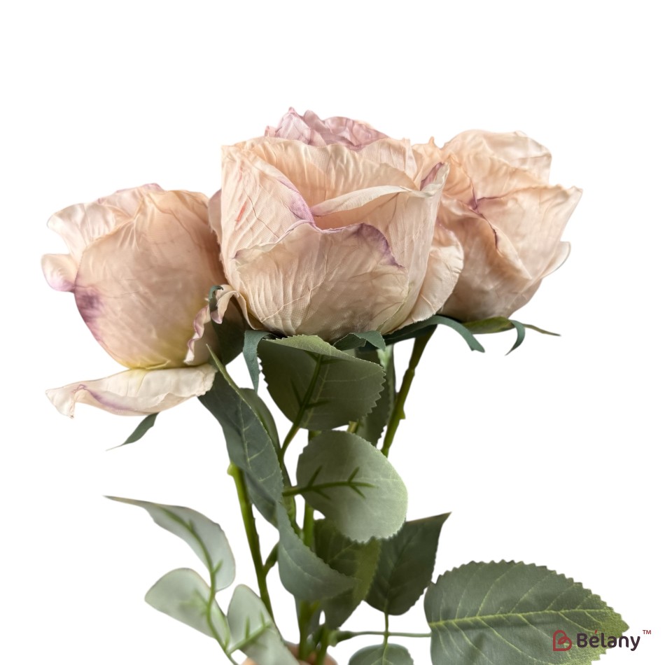 Trandafiri artificiali peach, set 3 bucăți