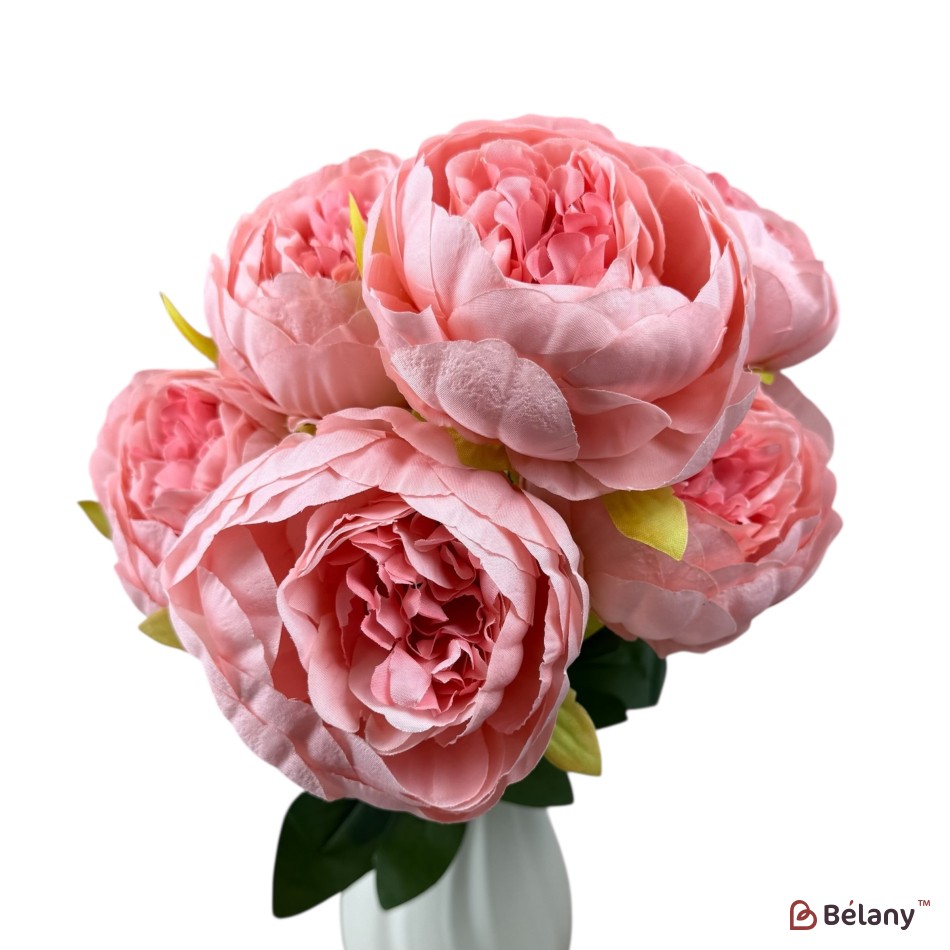 Buchet artificial cu 7 bujori roz