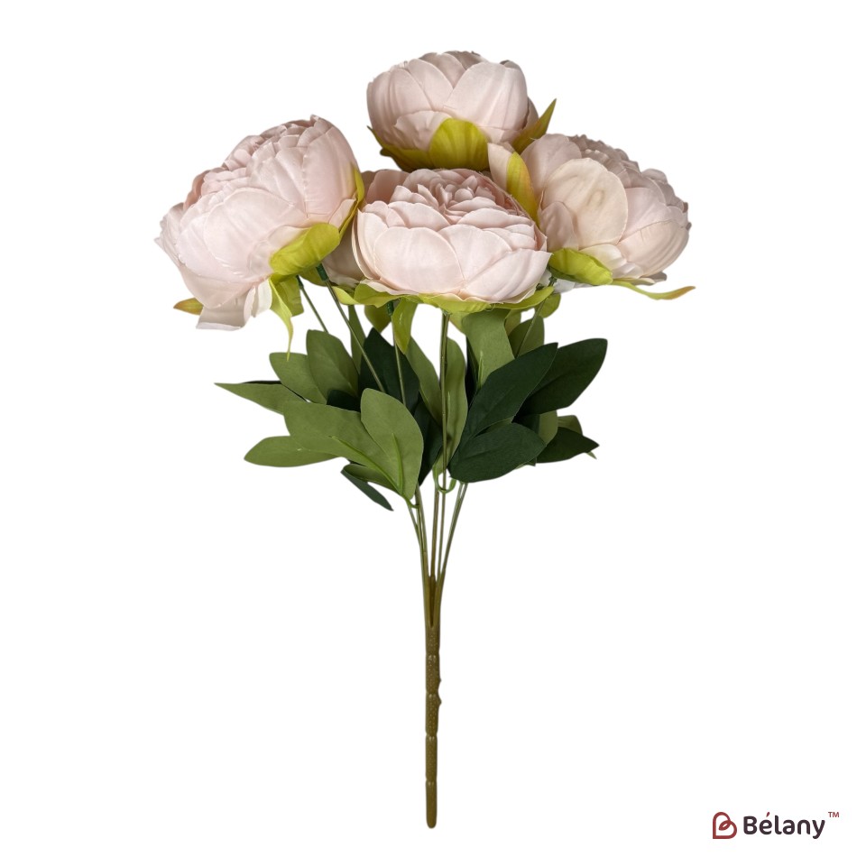 Buchet artificial cu 7 bujori piersica | 2