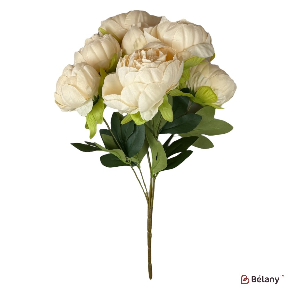 Buchet artificial cu 7 bujori crema | 2