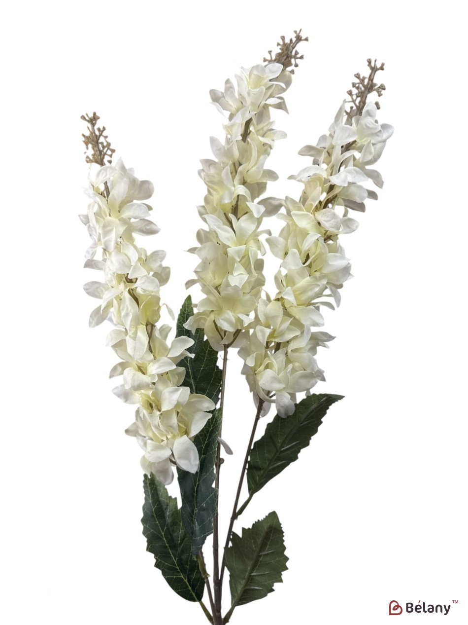 Glicină artificială albă, 88 cm, 3 ramuri | 2