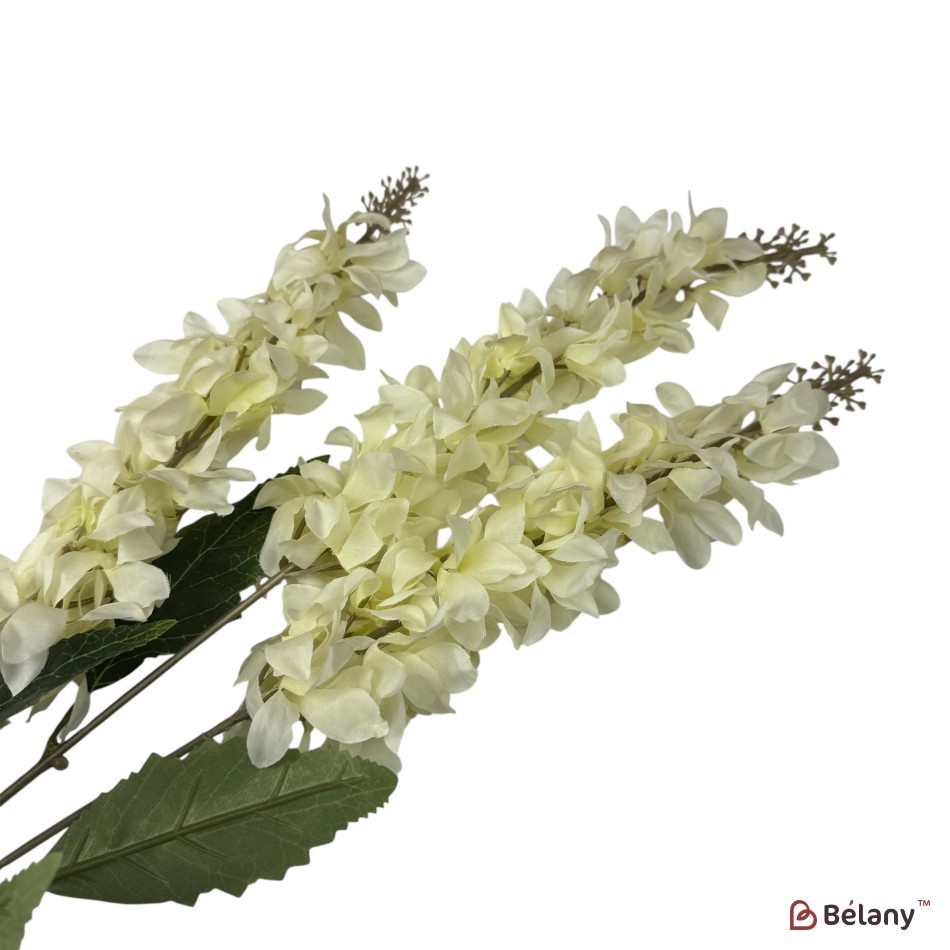 Glicină artificială albă, 88 cm, 3 ramuri | 3