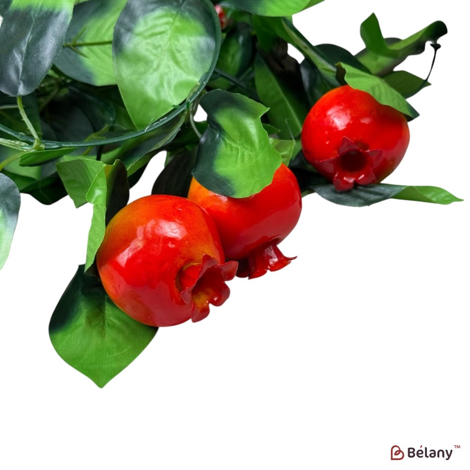Ghirlandă decorativă artificială cu frunze și rodii, 2 m | 3