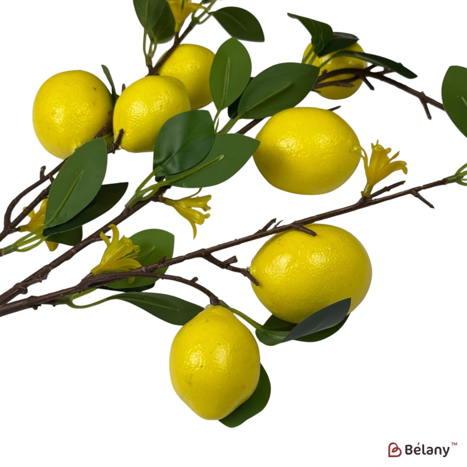 Ramură artificială cu lămâi, 7 fructe, 90 cm | 2