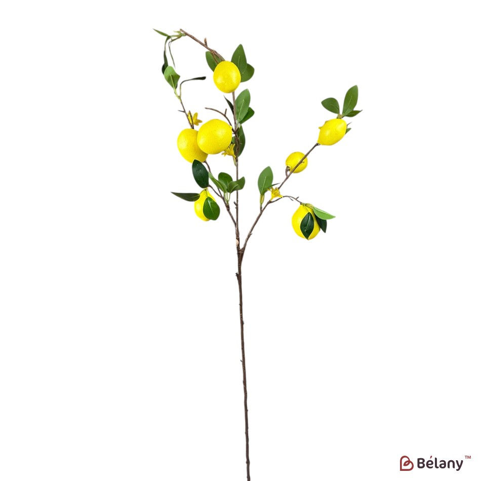 Ramură artificială cu lămâi, 7 fructe, 90 cm | 3