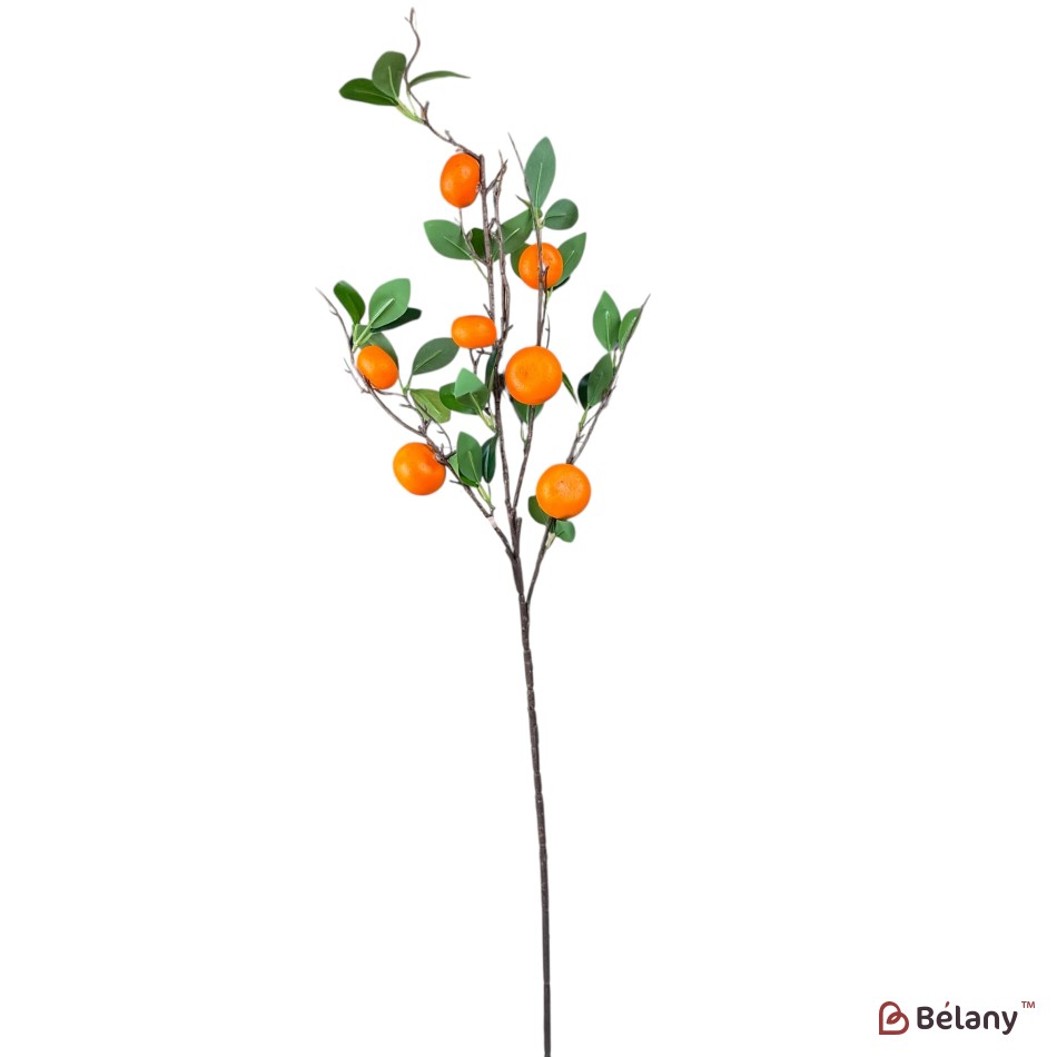 Ramură artificială cu mandarine, 7 fructe, 90 cm | 3