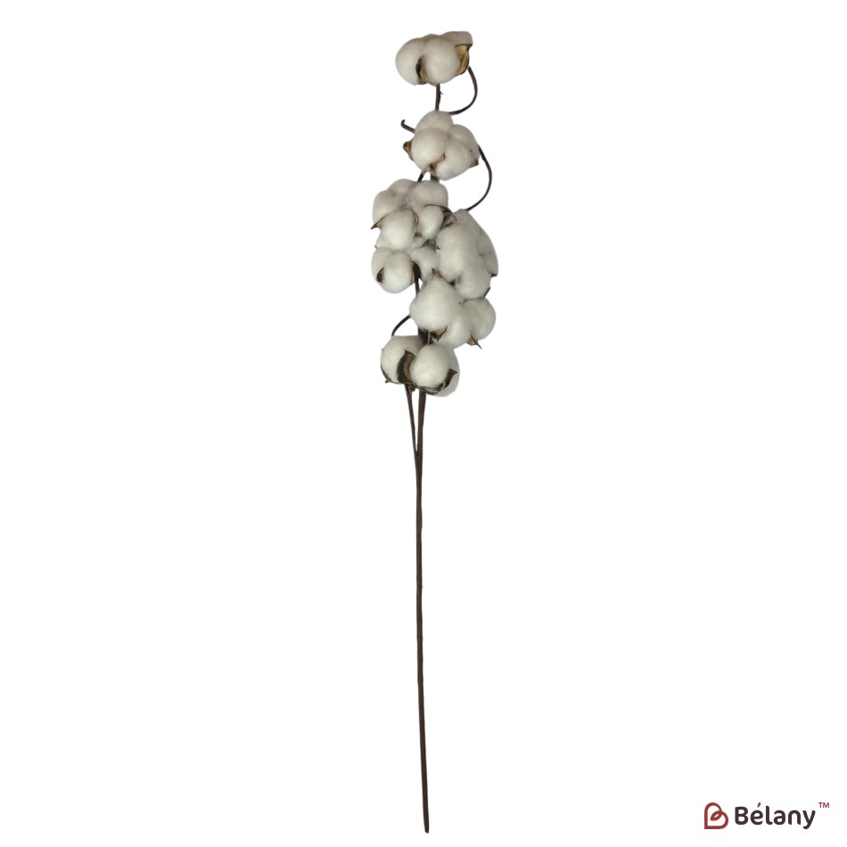 Ramură artificială de bumbac, 7 capsule, 65 cm | 3