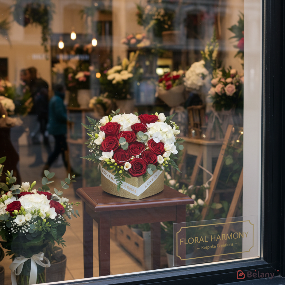 Set 3 piese in forma de inima "Lovely" aur si bej | 6