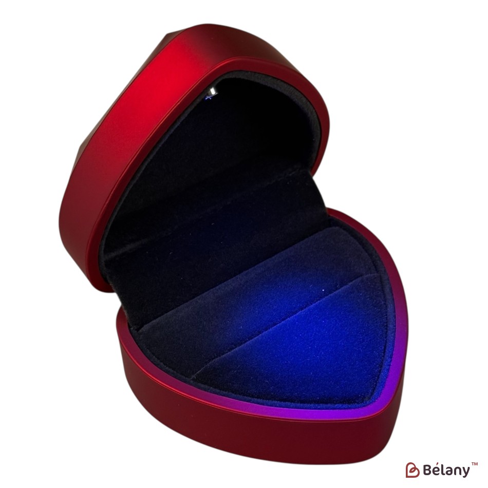 Cutie de bijuterii, luminoasă, roșie | 2