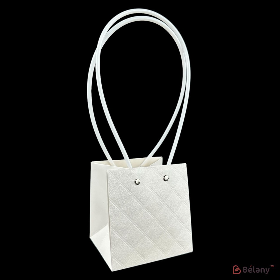 Set 10 pungi albe, model diamant