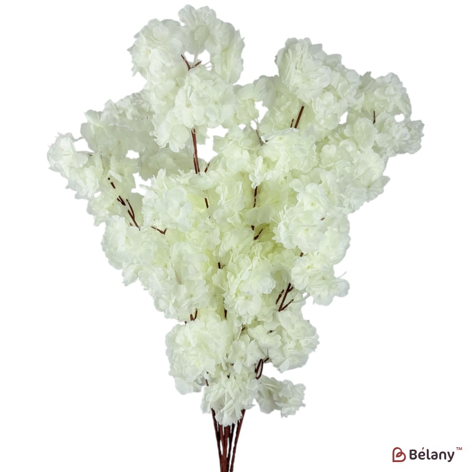 Ramură artificială de sakura, 90 cm, Șampanie | 2