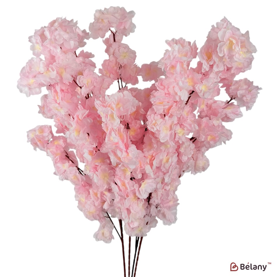 Ramură artificială de sakura, 90 cm, roz pal | 2