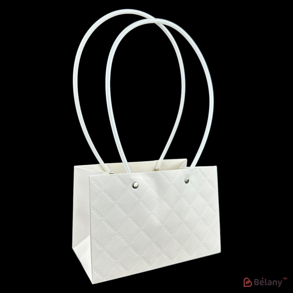 Set de 10 pungi late albe, model cu diamante