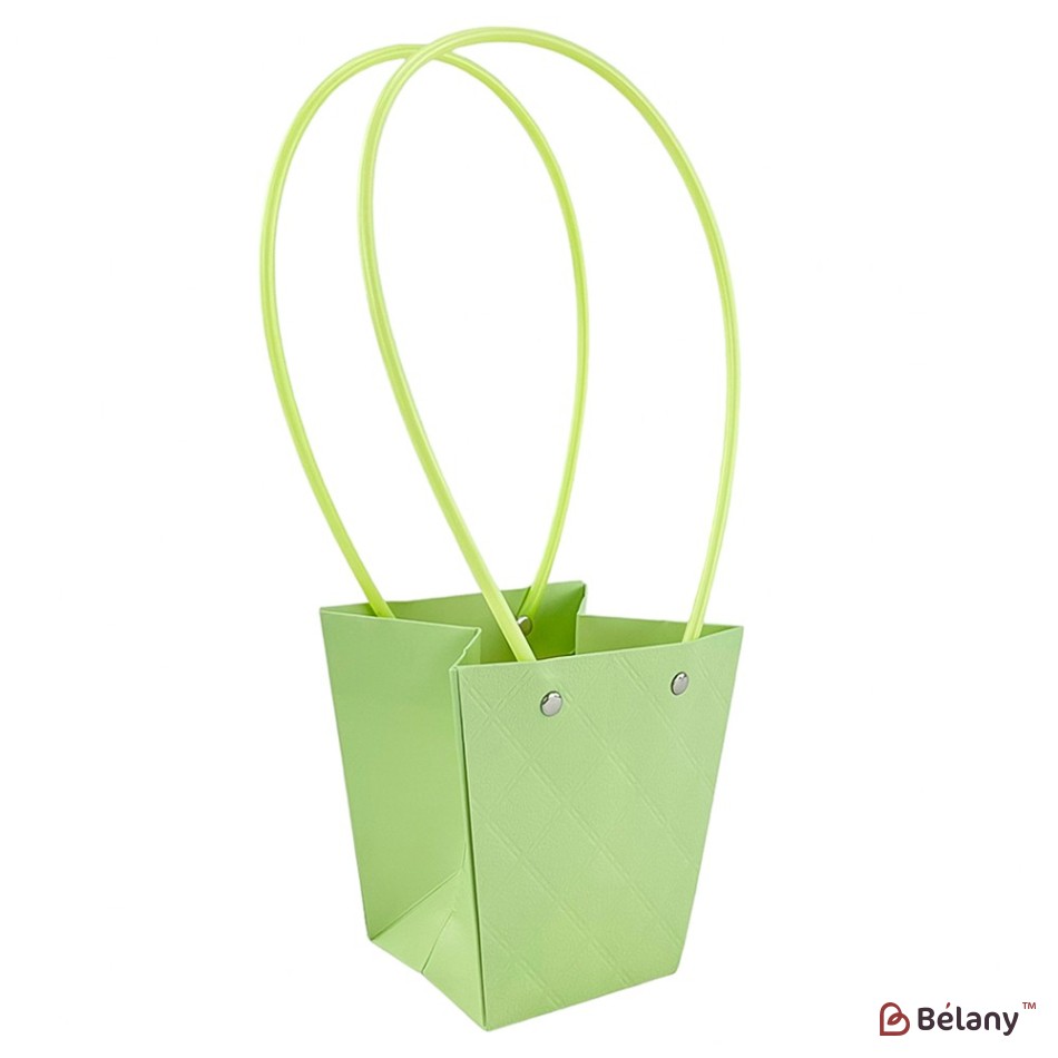 Set de 10 pungi trapezoidale de culoare verde deschis, model diamant