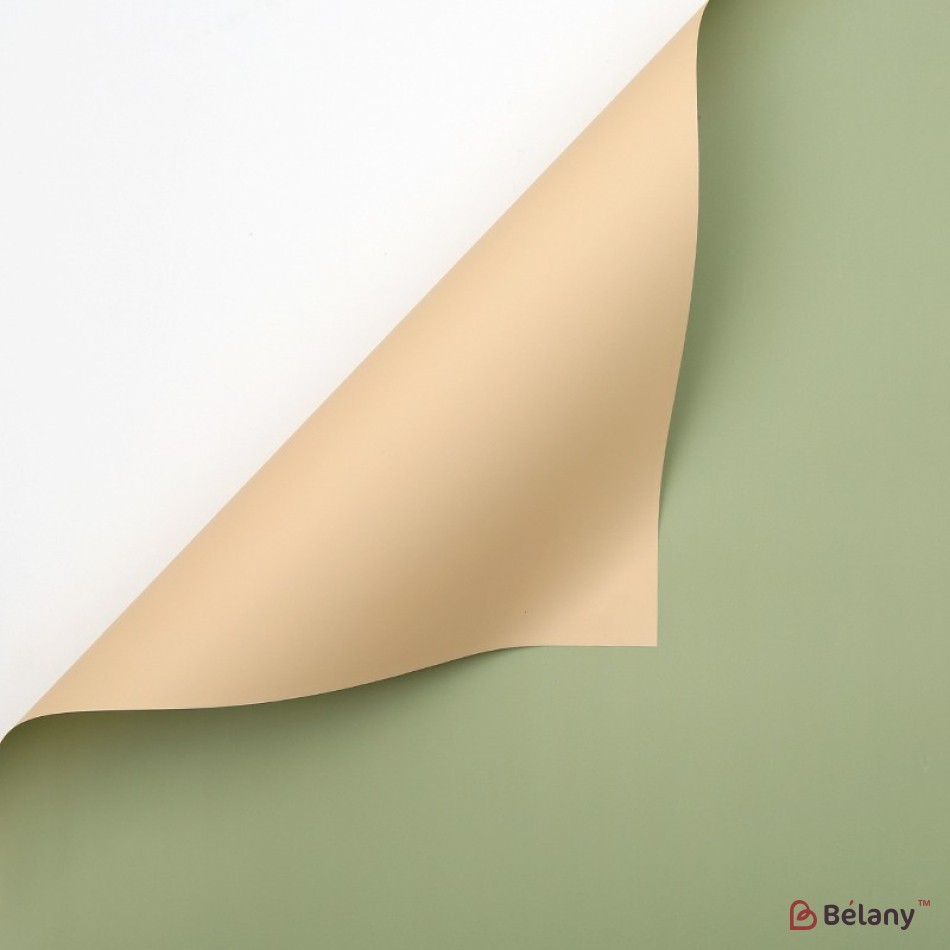 Two-color cellophane, beige-green #054