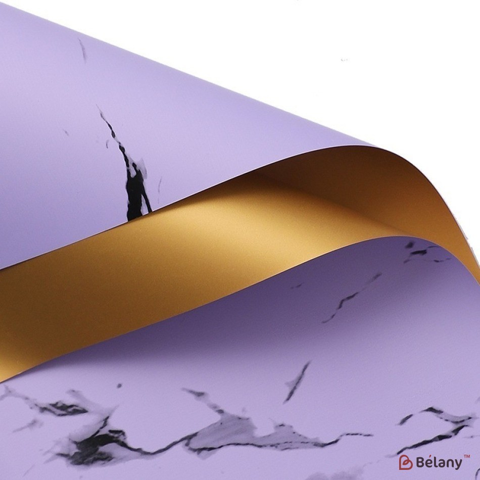 Cellophane "Marble and Gold" lilac #032