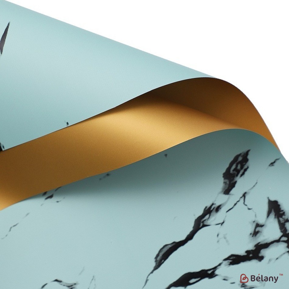 Cellophane "Marble and Gold" green #085