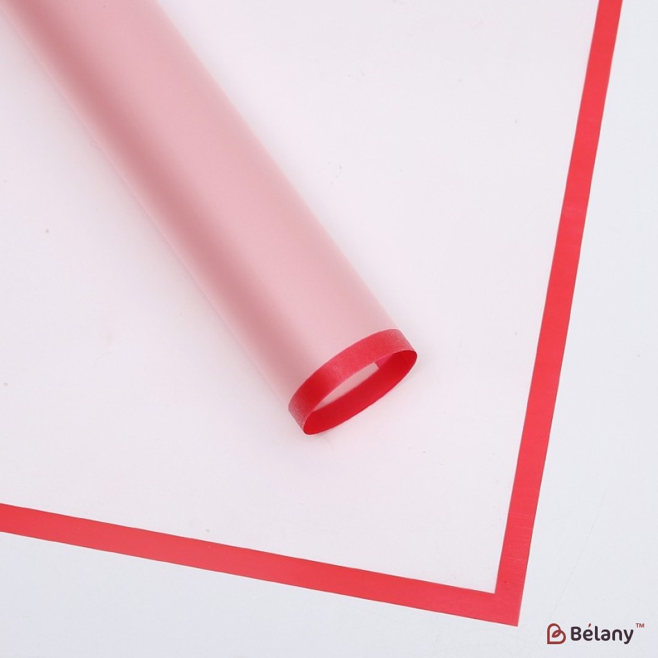 Cellophane with edging "Lines" red #012