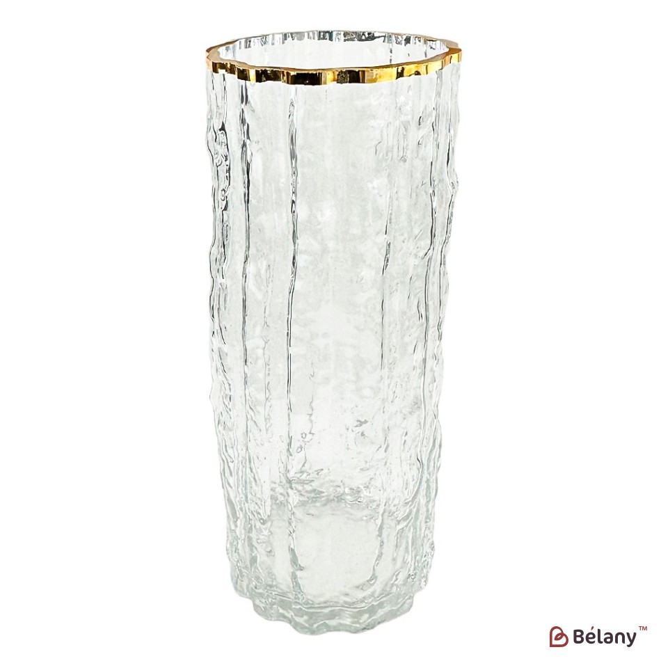 Vaza de sticla "Golden side M" transparenta