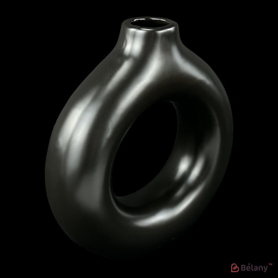 Vaza ceramica "Uitare" negru | 2