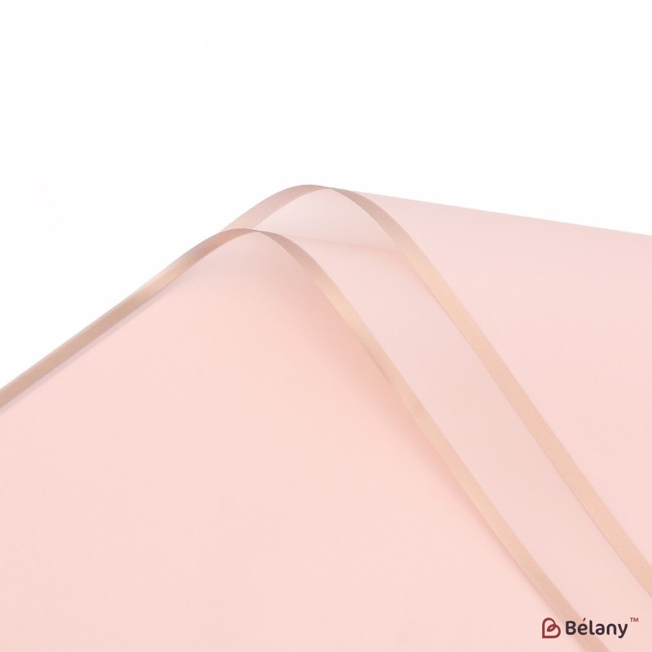 Transparent hot pink cellophane, with bronze edging #01