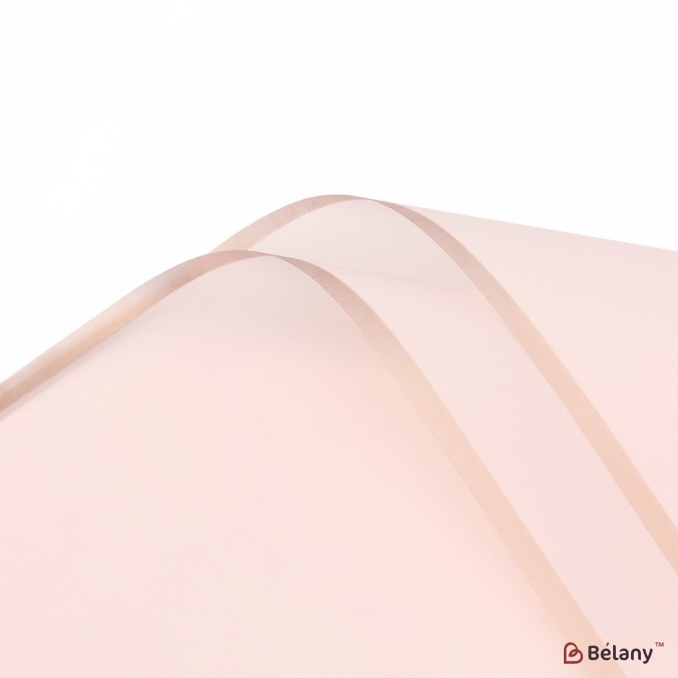 Transparent light pink cellophane, with bronze edging #12