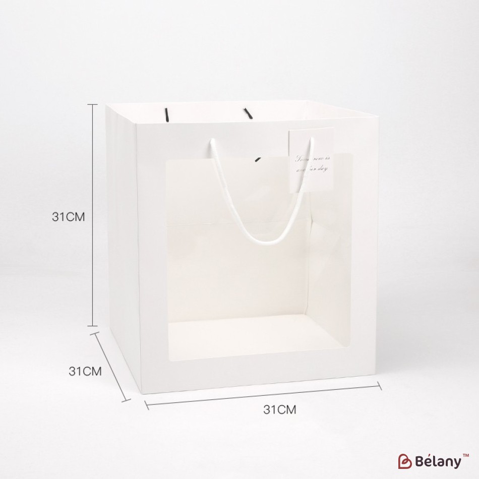 Set of 5 white flower bags 31x31x34.5 cm