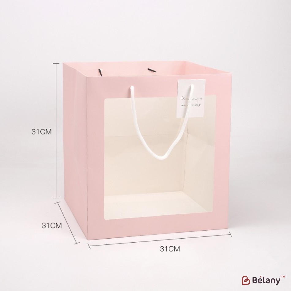 Set 5 pungi de flori roz 31x31x34,5 cm