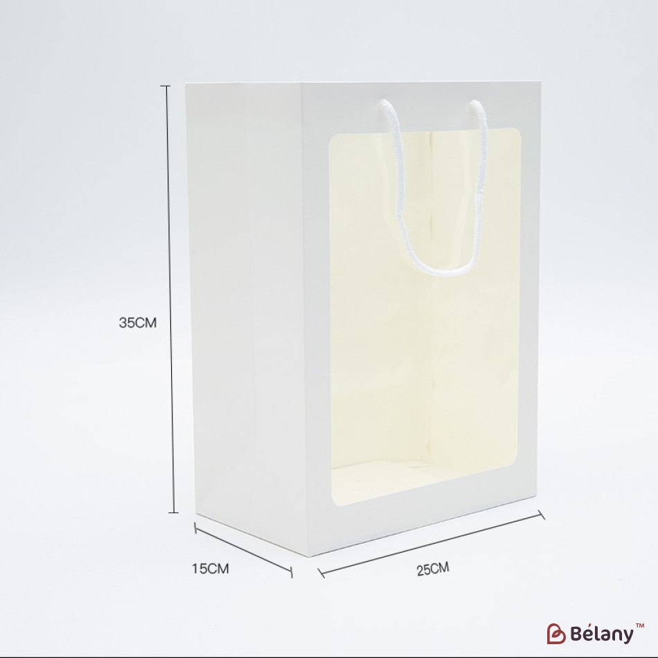 Set of 5 white flower bags 25x15x35 cm