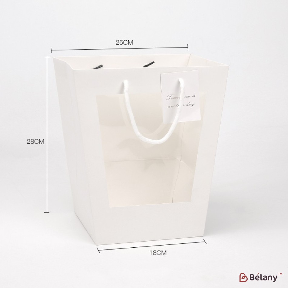Set 5 pungi albe, pentru flori 25x18x28 cm