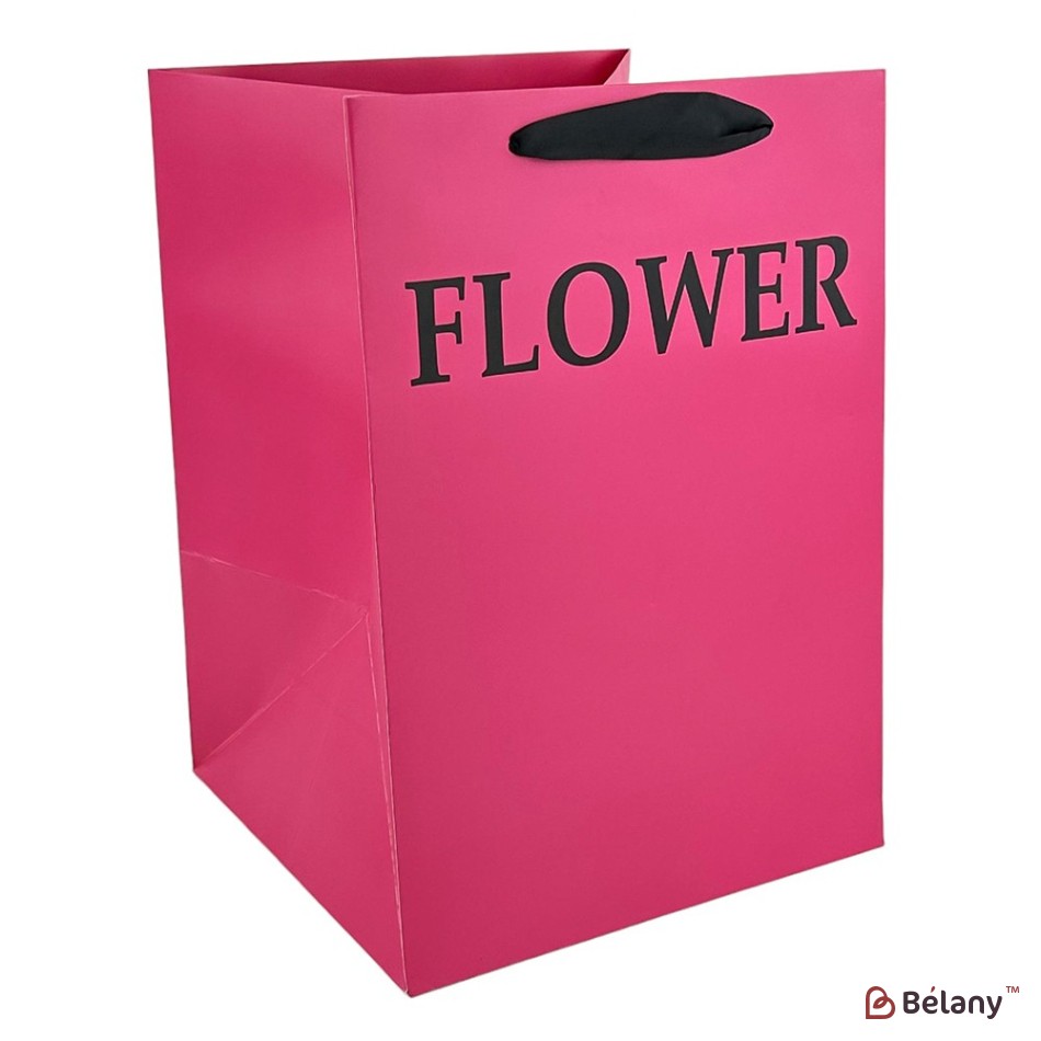 Set 2 pungi roz, cu text „Floare”, pentru flori 25x25x35 cm