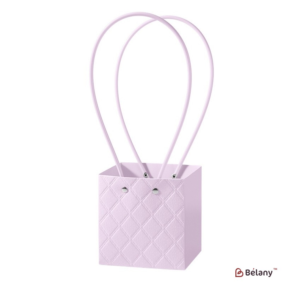 Lilac flower bag, with silicone handles, 11.5/10.5/12