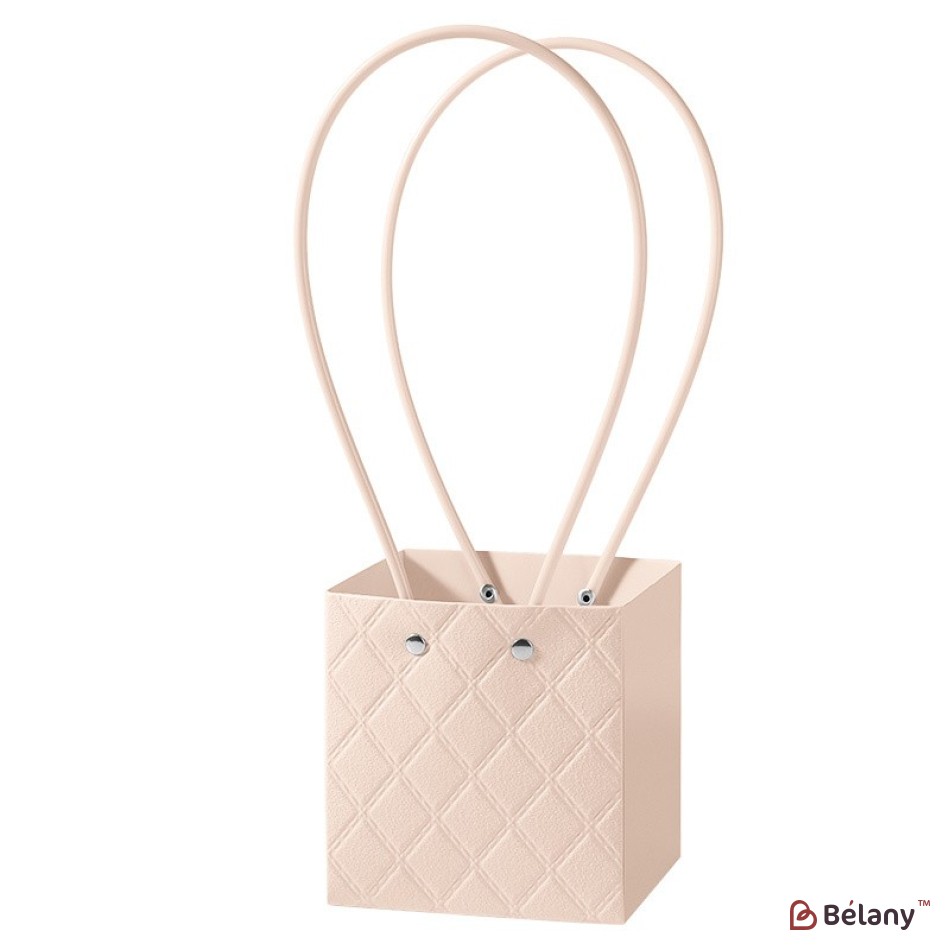 Pink flower bag, with silicone handles, 11.5/10.5/12