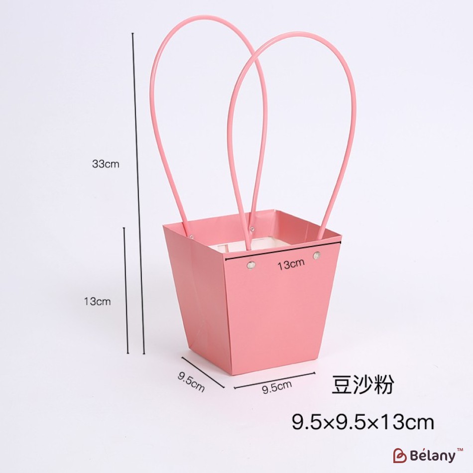 Rose flower bag, with silicone handles, 9.5/9.5/13/13