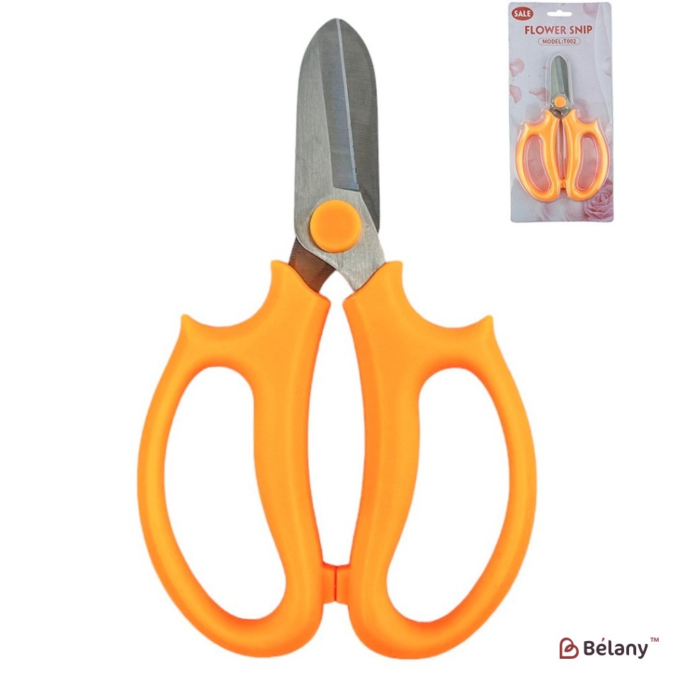 Foarfece florale portocalii, fier + plastic, 16,5/9,5