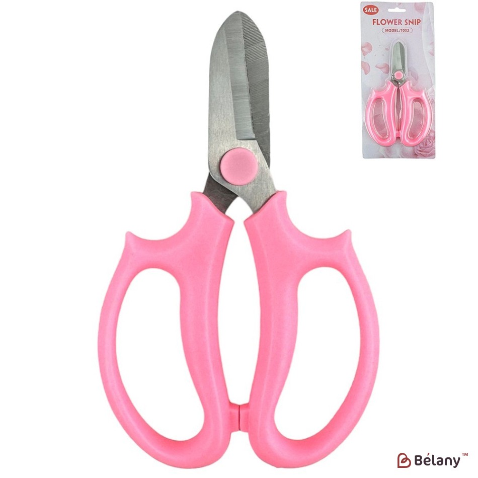 Pink floral scissors, iron + plastic , 16.5/9.5